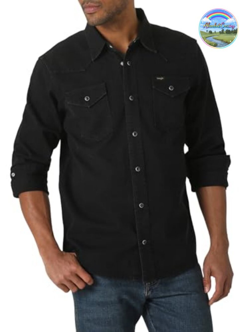 Wrangler Men's Regular Fit Snap Button Down Western Shirt Long Sleeve Cotton